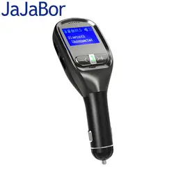 JaJaBor FM передатчик Bluetooth Car Kit громкой связи Беспроводной Bluetooth A2DP AUX аудио плеера Напряжение обнаружения большой Экран