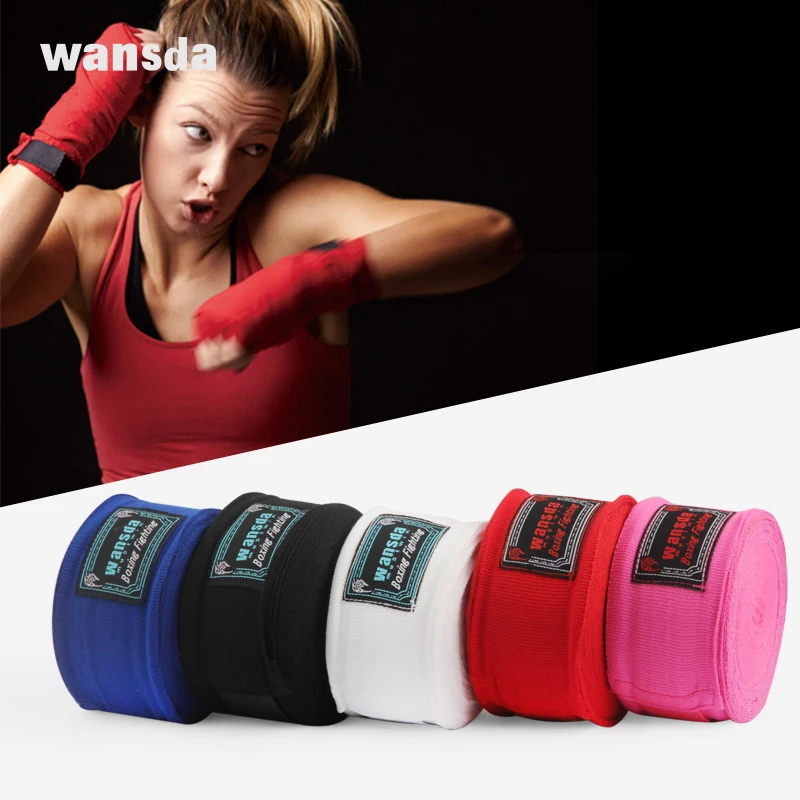 2pcs/roll Cotton 3M/5M Box Sports Strap Boxing Bandage Sanda Muay Thai MMA Taekwondo Hand Gloves Wraps Adult Male 1 Pair Set 2pcs/roll Cotton 3M/5M Box Sports Strap Boxing Bandage Sanda Muay Thai MMA Taekwondo Hand Gloves Wraps Adult Male 1 Pair Set