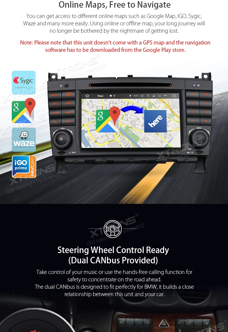 Perfect XTRONS 2 Din 7" HD Android 7.1 Radio GPS HDMI Car DVD Player for Mercedes Benz W209 W203 C180 C200 C220 C230 C240 C250 C270 W463 15