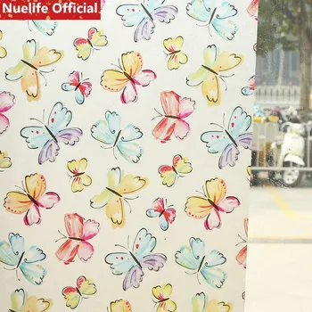 

Plant flower irregular pattern electrostatic frosted glass film living room bedroom bathroom kids room office sliding door film
