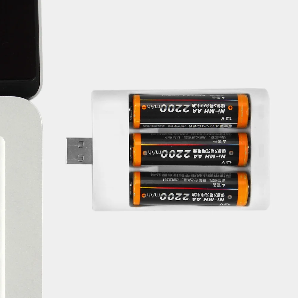 

Portable USB Battery Charger Safe Charging for 1 to 3 AA AAA Batteries Home Travel Use Rechargeable Battery Charger Adapter