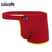 Iiniim, нижнее белье, боксеры, шорты, мужские, сексуальные, половина части, ягодицы, выдалбливают, нижнее белье с выпуклой сумкой, бандаж, мужские трусы-боксеры, трусы для геев