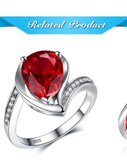 JewelryPalace капли воды 4ct создан красный рубин кулон 925 пробы серебряные ожерелья для женщин модные украшения без цепи