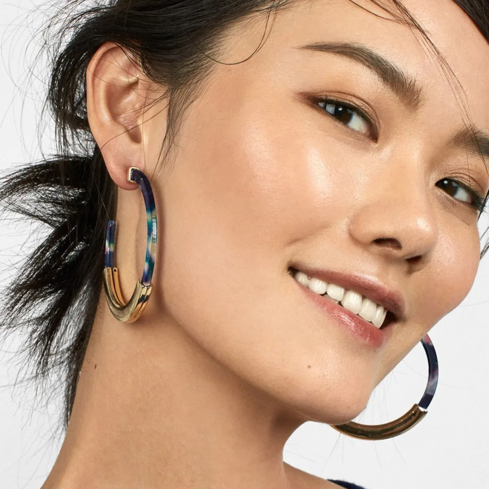 

Girlgo 2019 BA Boho Multicolored Big Round Resin Drop Earring For Women Ethnic Jewelry Metal High Quality Wedding Earring Bijoux