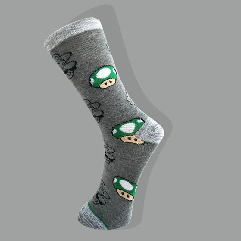 Носки с принтом «Супер Марио»; модные персонализированные мужские носки; удобные впитывающие пот хлопковые носки
