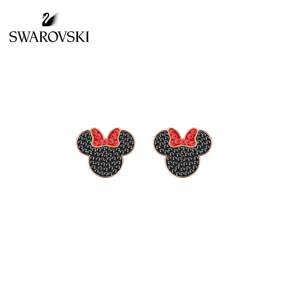 

Original Genuine Swarovski MICKEY&MINNIE cute Minnie mouse decor crystal earrings simple Stud earrings for lady 5446390
