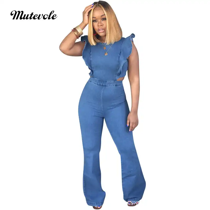 blue jeans jumpsuit