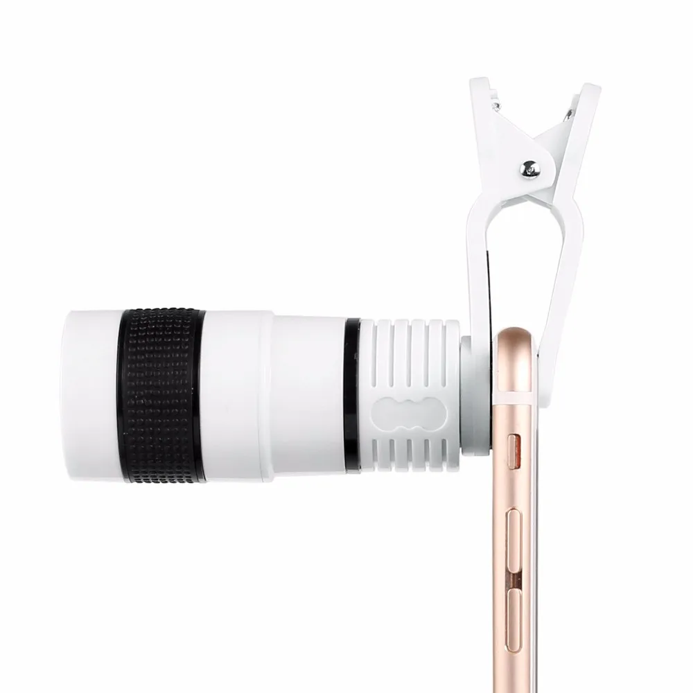 Powstro 8X зум телефон телеобъектив камеры специальный дизайн с зажимом объектив мобильного телефона для iPhone samsung htc смартфон