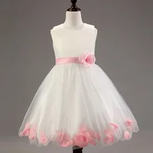 2016 Real New Girl Dress Summer High-grade Wedding Dresses Children Embroidered Party Dresse Bridesmaid Kids Clothes 100-140cm