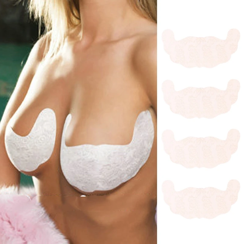 

Women's Petal Adhesive Push Up Lace Invisible Bra Nipple Stickers Breast Cover