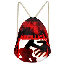 Индивидуальные путешествия для мужчин рюкзак Metallica череп печати шнурок мешок розовый Flo YD повседневное Bagpack обувь для мальчиков Ткан