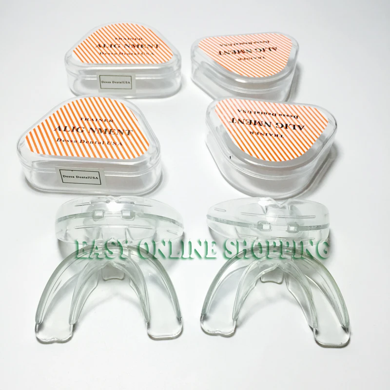 

4 Sets Adult Tooth Orthodontic Appliance Trainer Alignment Braces Mouthpiece Dental Box