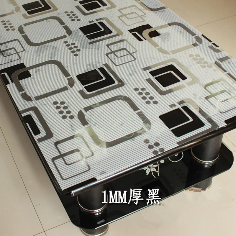 Waterproof and oil proof printing Soft glass tablecloths Anti-hot PVC coffee dining table mat Geometric patterns tablecloth