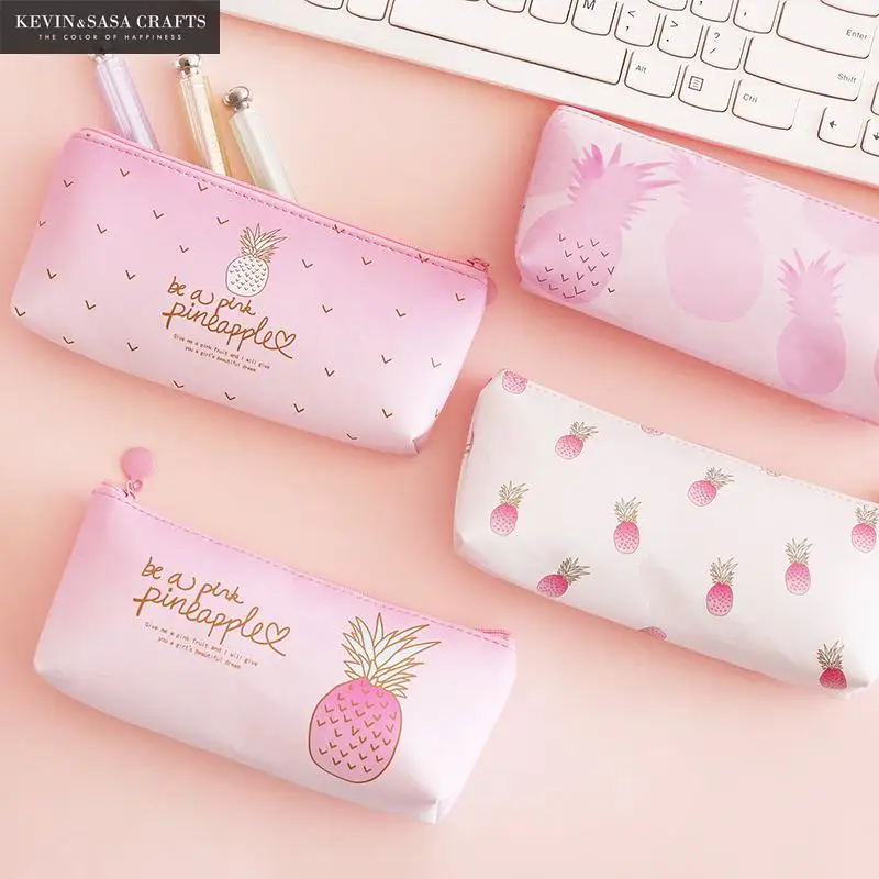 

Pineapple Pencil Case Quality PU School Supplies Bts Stationery Gift Pencilcase School Cute Pencil Box School Tools Pencil Bag