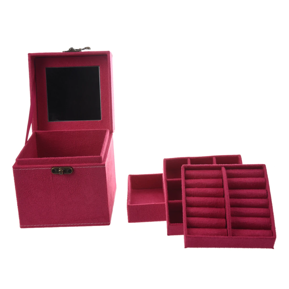 

Rose Ring Necklace Bracelet Display Storage Vintage Box Case Organiser