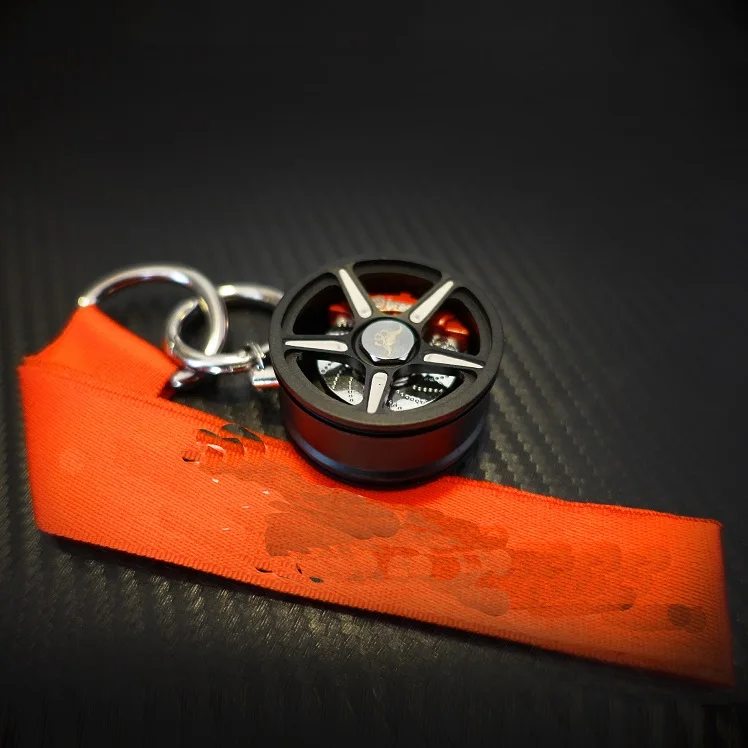  TOYIKIE New Upscale Luxury Metal Car Wheel Keychain with Disc Brake Keyring Sleutelhanger Llaveros 