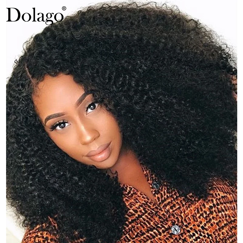 

Afro Kinky Curly Lace Front Wig 13x6 Short Bob Human Hair Wigs 250 Density U Part Wig Brazilian Frontal Wig Virgin 4B 4C Dolago