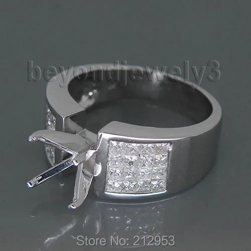 8 мм круглое полумонтажное кольцо твердое 18kt Белое золото 1,50 карат бриллиантовое обручальное кольцо с полуустановкой хорошее ювелирное изделие