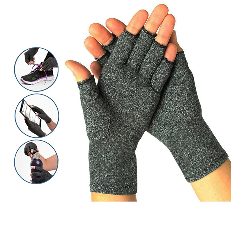 

Compression Sports gloves Arthritis breathable rehabilitation gloves Women half finger office gloves