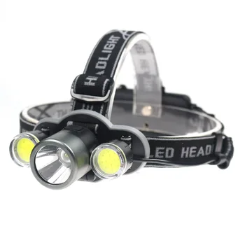 

Adjustable 3LED glare aluminum headlights T6+COB fishing lights outdoor rescue searchlights