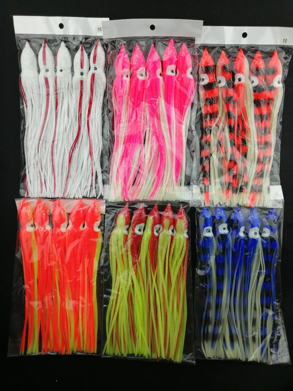 

Carp Fishing Lures Equipment Accessories 5Pcs Hoochie Squid Skirt Octopus Saltwater Fishing Lure Tackle Pesca 25CM 6 colors