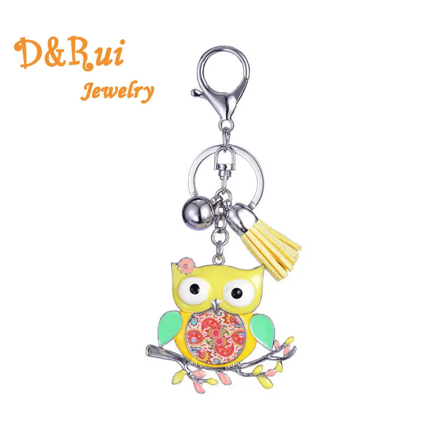 

Enamel Owl Key Chains For Women Fashion Zinc Alloy Metal Bird Pendant Keychain Trendy Girl Jewellery 2019 Cute Animal Keyring