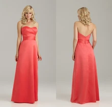 2016 Latest Style Sweetheart Ruched Backless Satin Bridesmaid Dresses Real Simple Adult Bridesmaid Gown Vestido Longo De Festa