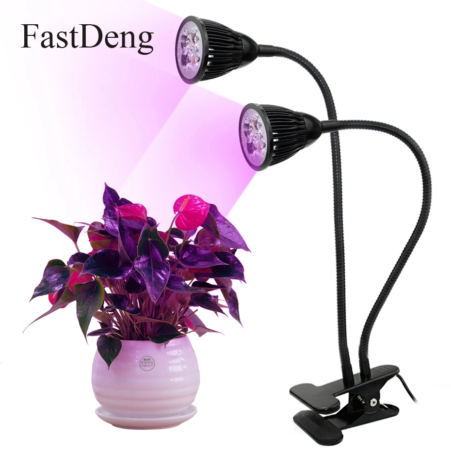 

Lamp For Plants 10W Dual Head Phyto Lamp For Plants Grow Led Ac100-240V Usb Charging House Indoor With Two Independent Switches