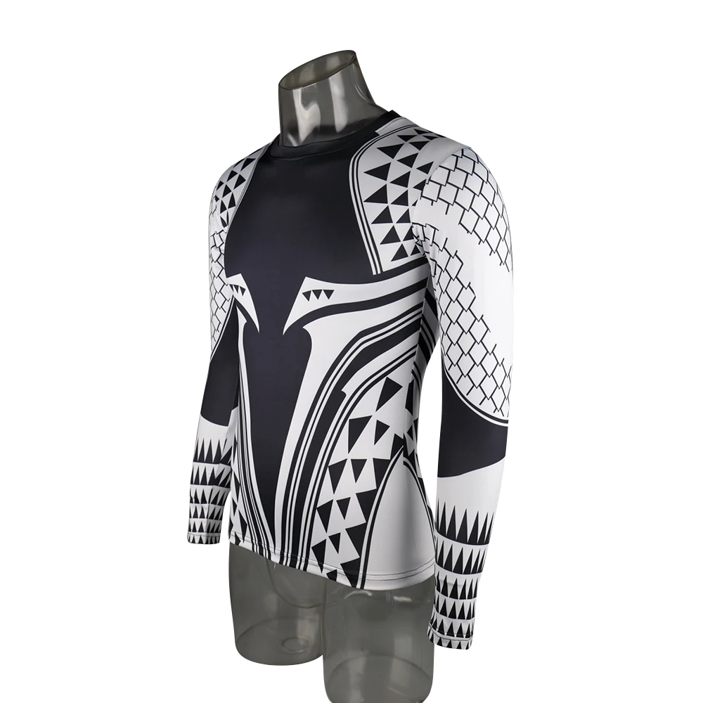 2018 New Arrival Costume Movie Aquaman T-shirt Cosplay DC Marvel Superhero Tee Polyester Top Sport Prop Halloween Man Boy Adult (3)