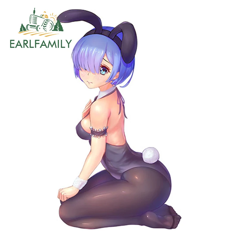 

EARLFAMILY 13cm x 7.4cm Car Stickers Bunny Girl Re Zero Kara Hajimeru Isekai Seikatsu Anime Rem Car Motorcycle Tuning Decal