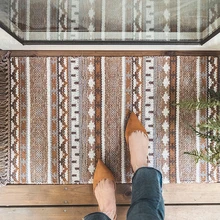 Kilim Твердые Хлопок Марокко гостиной ковер геометрия белый синий красный индийский ковер в богемном стиле полосатый современный дизайн коврик скандинавском стиле