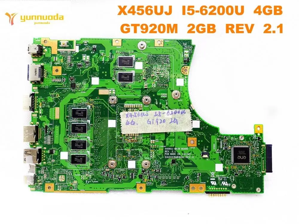 Original for ASUS X456UJ laptop motherboard X456UJ I5-6200U 4GB GT920M 2GB REV 2.1 tested good free