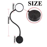 Silver Black Flexible Hose LED book light 3W 5W 7W EU plug Night Light Bedside Reading lamp Study Painting Wall mount book lamp 2