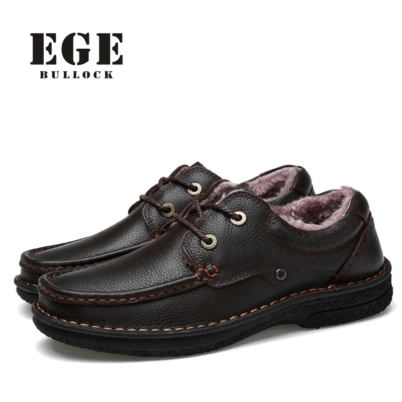 

Men Winter Boots New Plus Size New Arrival High Quality Genuine Leather Male Shoes Handmade Casual Warm Plush Work Boots Men
