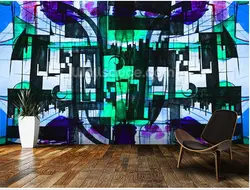 Пользовательские 3D бумага искусства. Фиолетовый абстрактное панно используется в гостиной, спальне столовая фоне стены виниловые Papel де