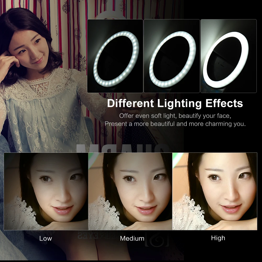 Andoer Selfie Light портативный мини клип на заполнении 36 светодиодный селфи кольцо свет для iPhone X 8 7 Plus для samsung huawei Ringlight