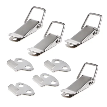 

4Pcs Hardware Cabinet Boxes Spring Loaded Latch Catch Toggle Iron Hasp For Sliding Door Simple Window Cabinet -W312