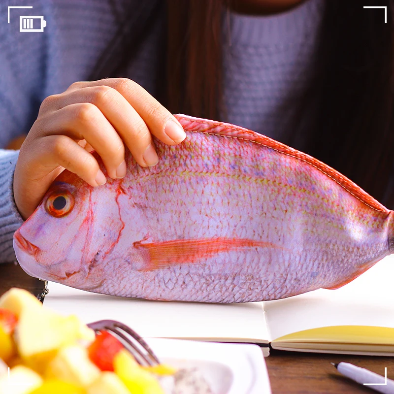 Creative fish shaped pencil bag box case of large capacity upgrade school gift funny gift|pencil box|pencil boxbox |