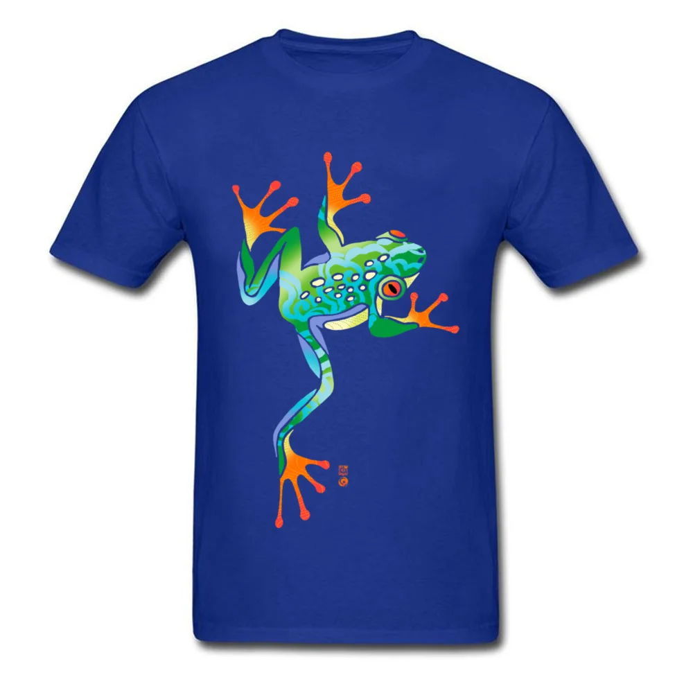 Crewneck RAINBOW TREE FROG 100% Cotton Man T Shirt Funny Short Sleeve Tops & Tees 2018 Fashion Casual Tops T Shirt RAINBOW TREE FROG blue