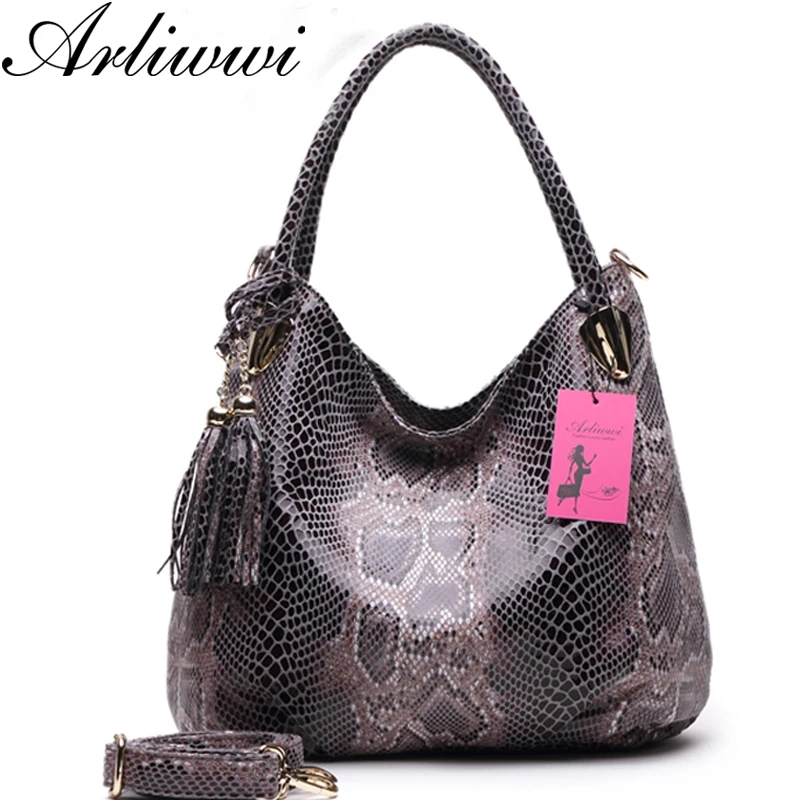 BIG SALE*Individual Fashion Snake Designer Big Capacity Lady Bags New Tassel Embossed PU Leather Cross Body Handbags Women