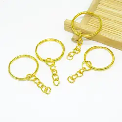 Полированная Цвет брелок для ключей Разделение кольцо с короткой цепи брелоки Для женщин Для мужчин DIY брелки ювелирные изделия