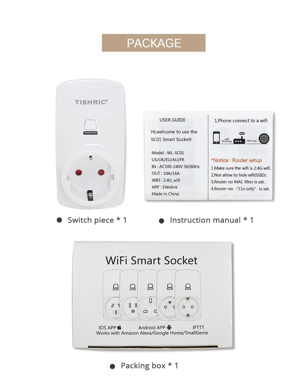 TISHRIC 16A умная розетка с Wi-Fi розетка для управления EU/AU/US/UK/FR розетка с таймером Дистанционное приложение Ewelink Alexa Google home S26 10A 16A