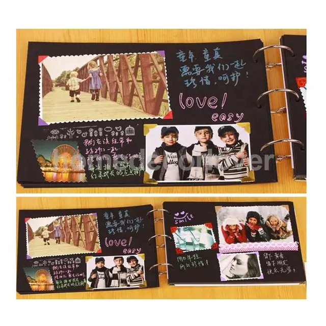 diy love forever album manual paste album black cards family wedding photo album black pages