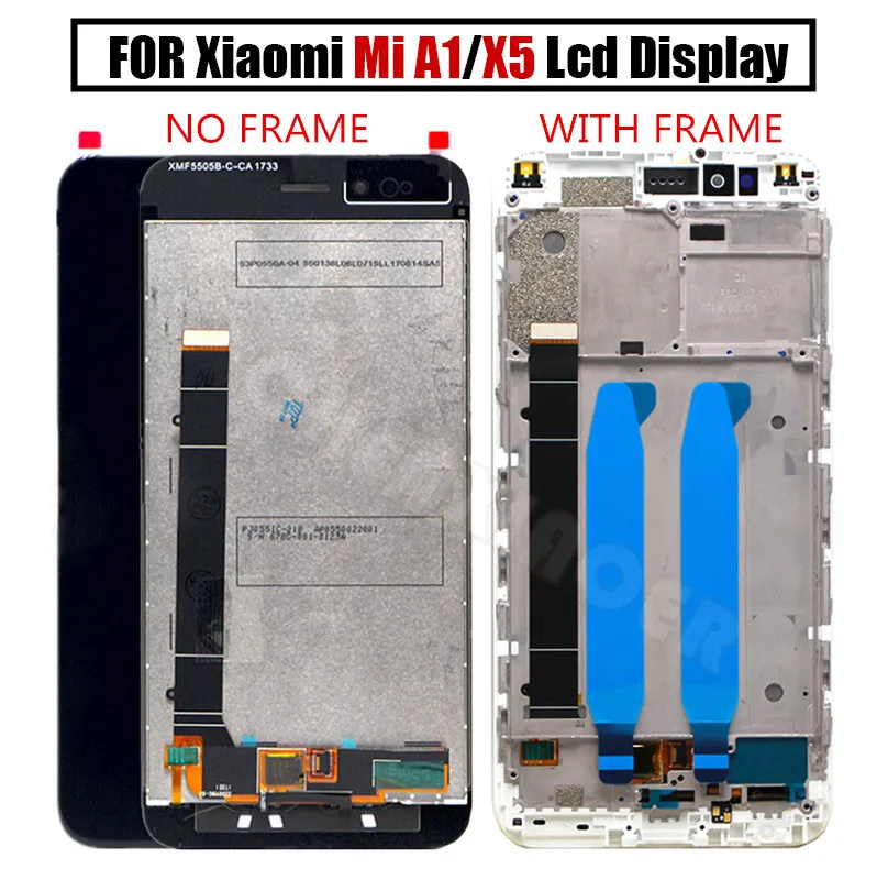

Xiaomi Mi A1 LCD Display + Touch Screen Digitizer Assembly with Frame for Xiaomi Mi A1 MiA1 5.5inch Screen for Mi 5X