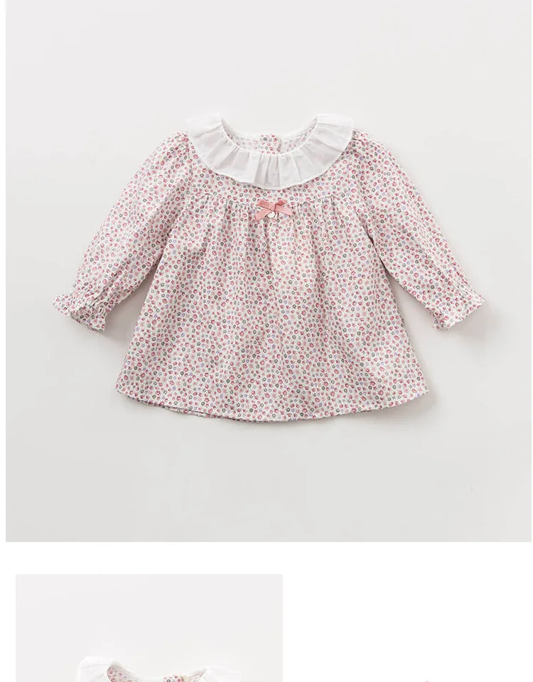 DBM9442 dave bella autumn winter infant baby girls fashion plaid shirt kids cotton casual floral tops children high quality tops