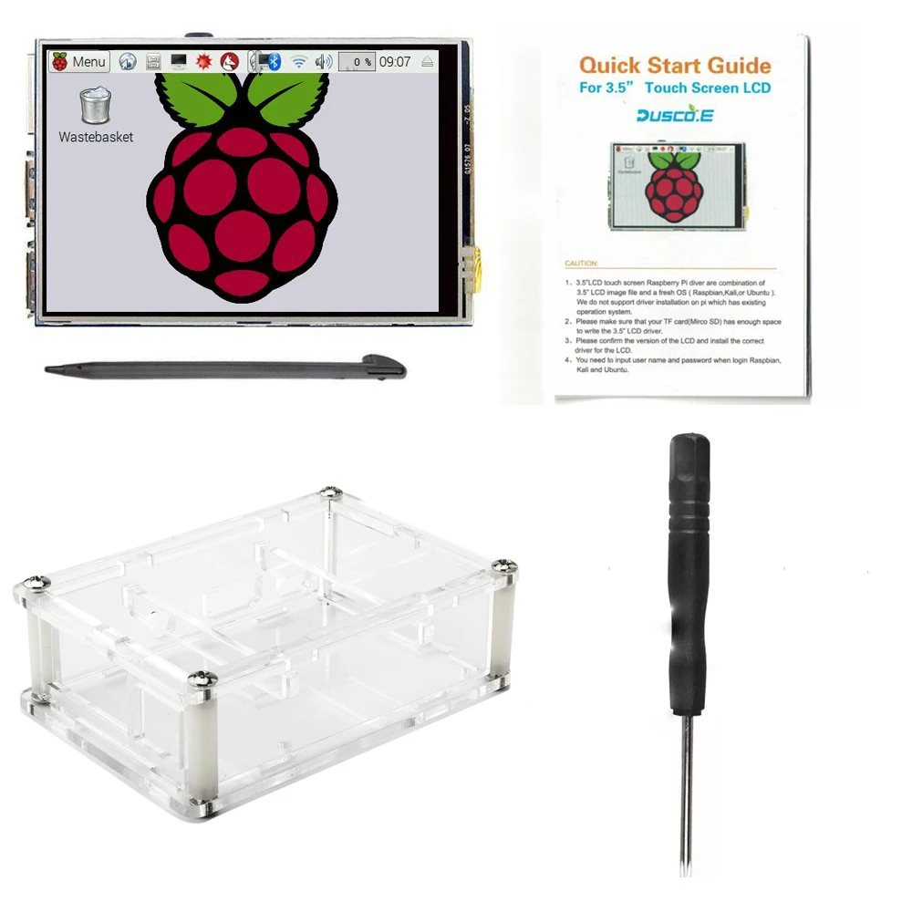 3," дюймовый lcd TFT сенсорный экран дисплей для Raspberry Pi 2/Raspberry Pi 3 Model B доска+ акриловый чехол+ стилус