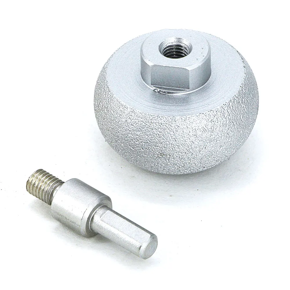 1pc braze bond round head spherical shape diamond mounted with thread shank M10 for flower pot grinding tool arc grinding GJ011