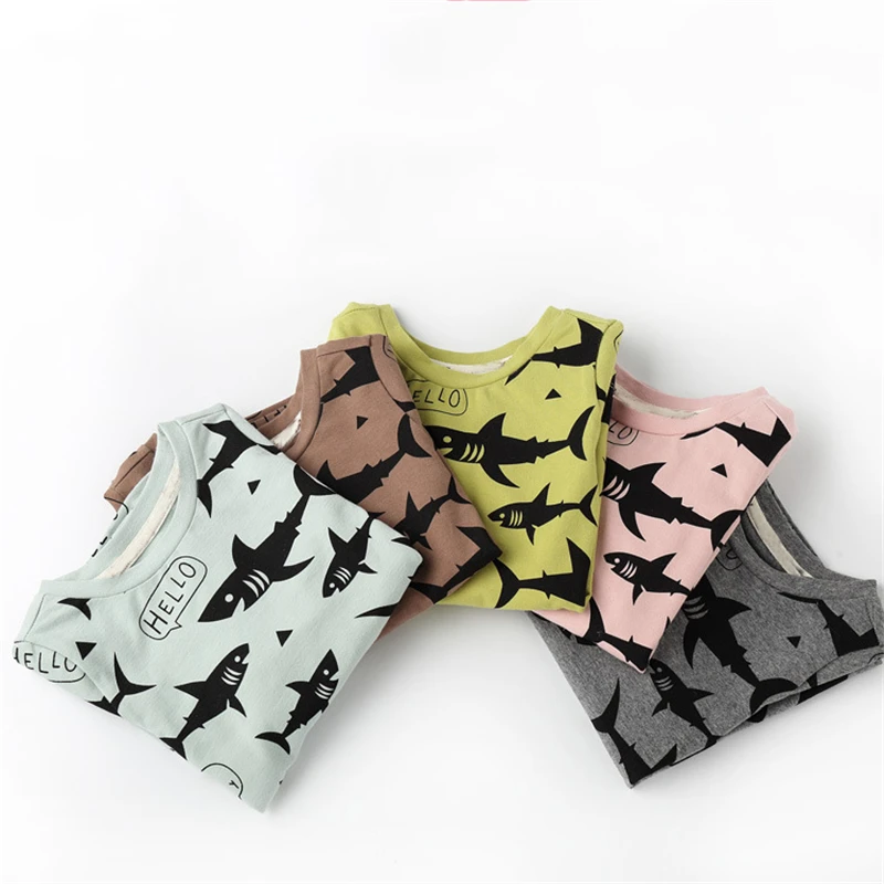 

Boys Shark Long Sleeve Tops Baby Girls Shirts Tiny Cottons Autumn Winter 2019 Kids Clothes Children's T Shirt Toddler Sweatshirt