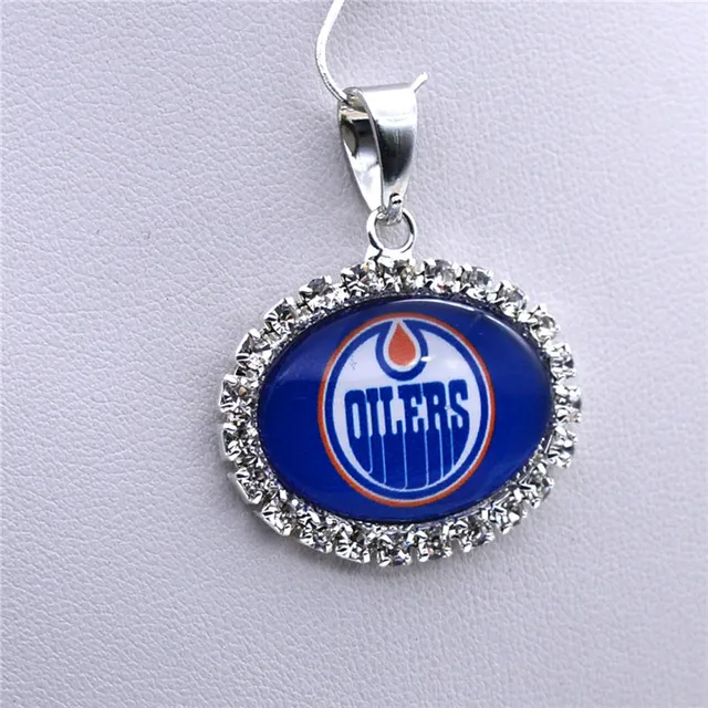 Pendant Charms Rhinestone NHL Edmonton Oilers Charms for Bracelet