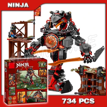 

734pcs Ninja Dawn of Iron Doom Snake mech Thunder Swordman 10583 DIY Model Building Kit Blocks Toys Playset Compatible with Lago